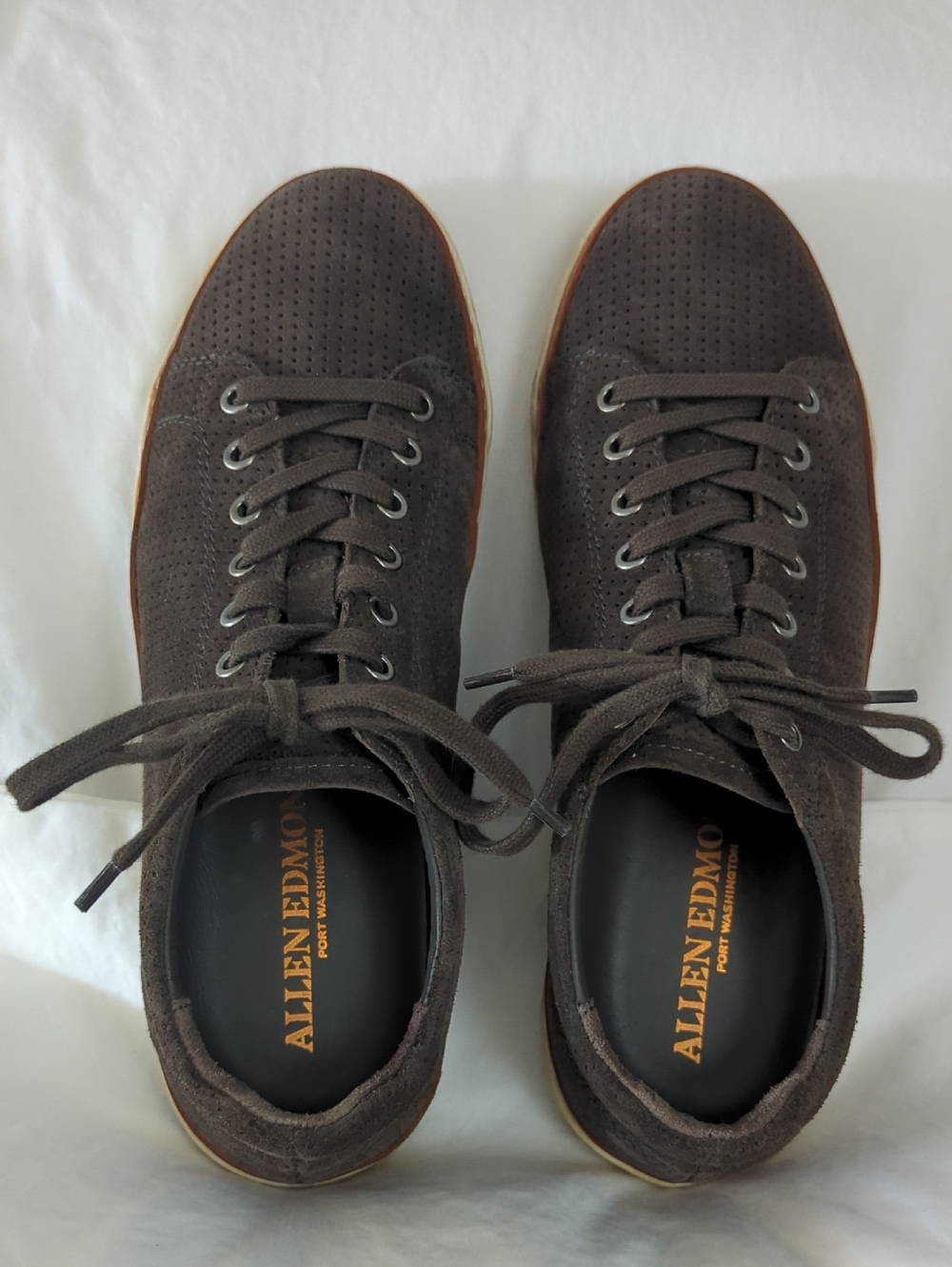 ALLEN EDMONDS Porter City Derby Sneaker Mens 9 D Brown Suede - Picture 2 of 11
